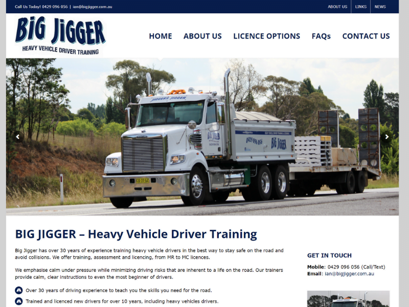 Big Jigger Driver Training
