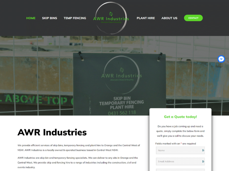 AWR Industries - Website Project
