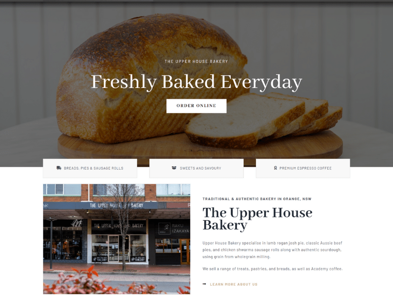 Upper House Bakery Website